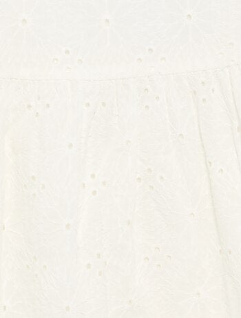 Jurk met spaghettibandjes en broderie anglaise