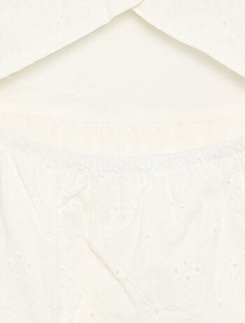 Jurk met spaghettibandjes en broderie anglaise