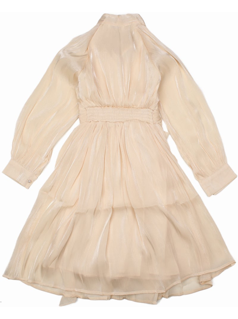 Jurk met strikken - Kids Star Beige - Kiabi