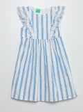 Jurk met volants BLAUW - Kiabi