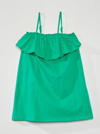 Jurk met volants en borduursel