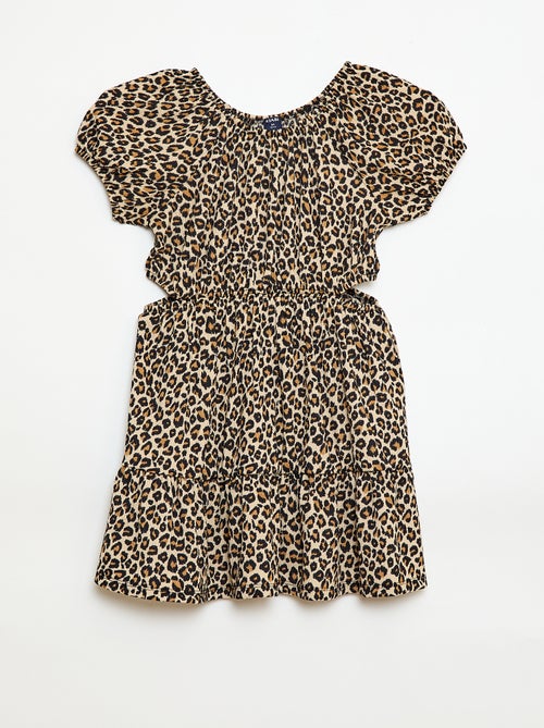 Jurk van ajourtricot met openingen aan de zijkanten - Kiabi