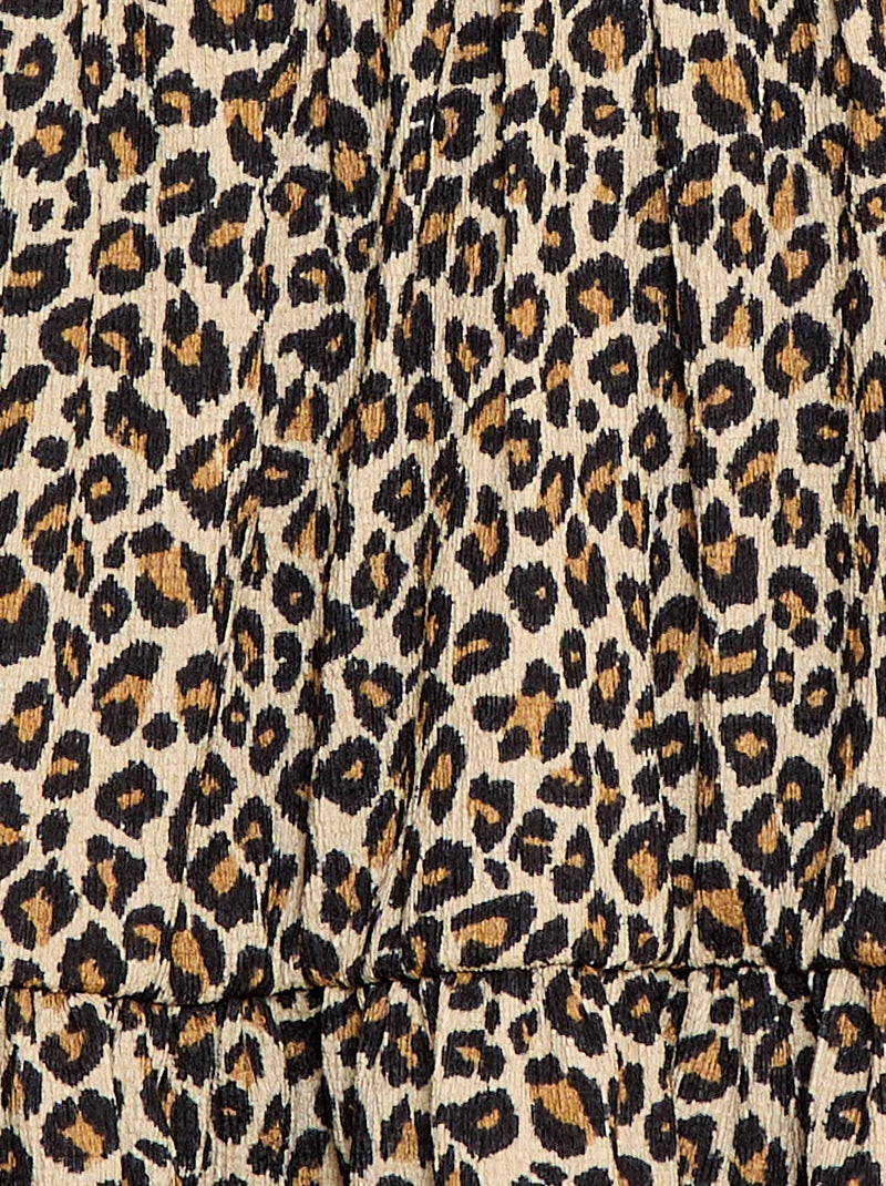 Jurk van ajourtricot met openingen aan de zijkanten Bruin - Kiabi