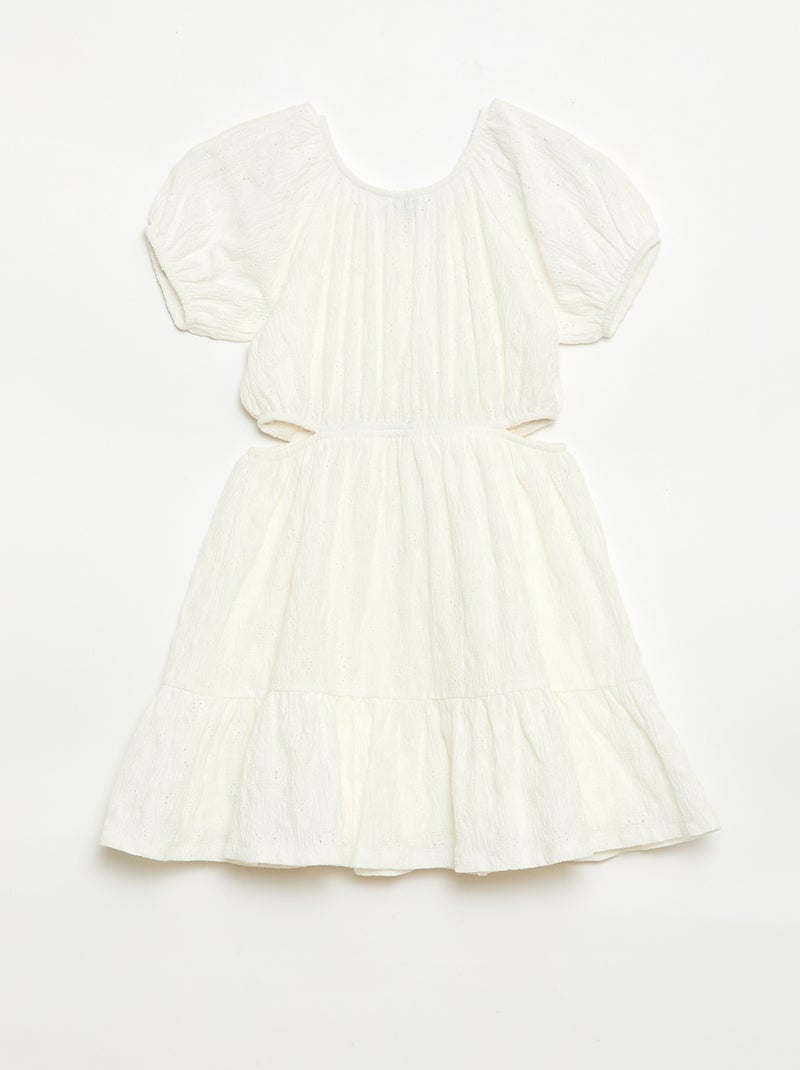 Jurk van broderie anglaise Wit - Kiabi