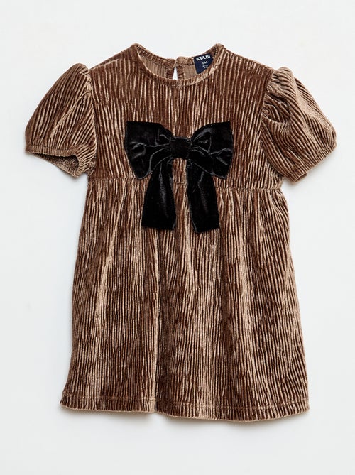 Jurk van corduroy met sierstrik - Kiabi
