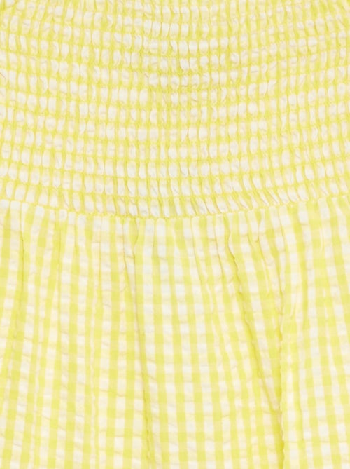 Jurk van crêpeachtige stof met gesmokt lijfje - Kiabi