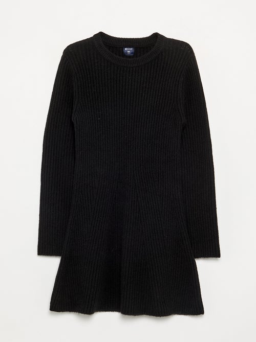Jurk van geribd tricot met lange mouwen - Kiabi