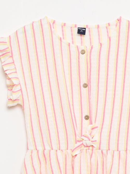 Jurk van gewafelde jerseytricot met knoopsluiting aan de voorkant - Kiabi