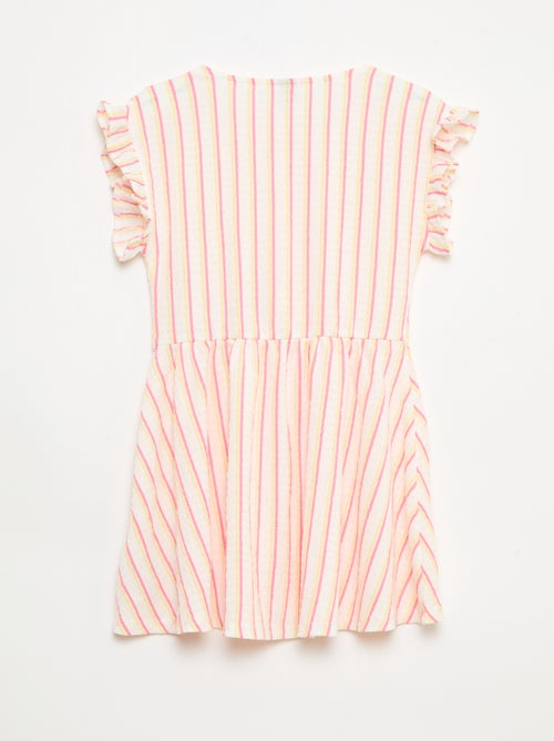 Jurk van gewafelde jerseytricot met knoopsluiting aan de voorkant - Kiabi