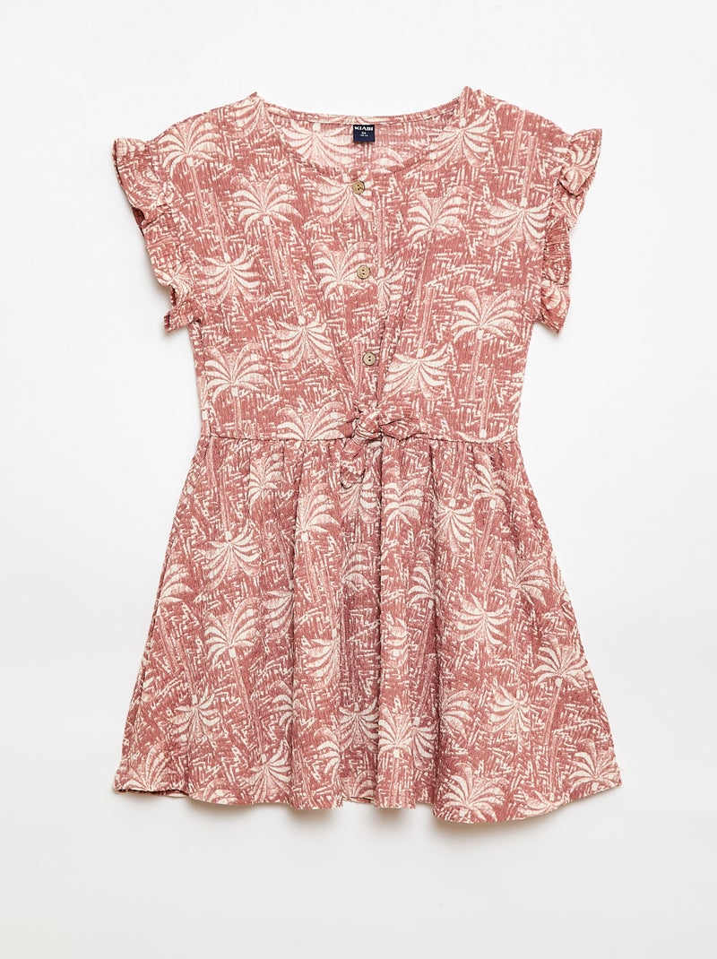 Jurk van gewafelde jerseytricot met knoopsluiting aan de voorkant Rose - Kiabi