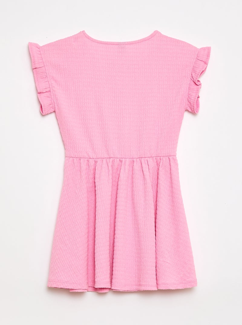 Jurk van gewafelde jerseytricot met knoopsluiting aan de voorkant Rose - Kiabi