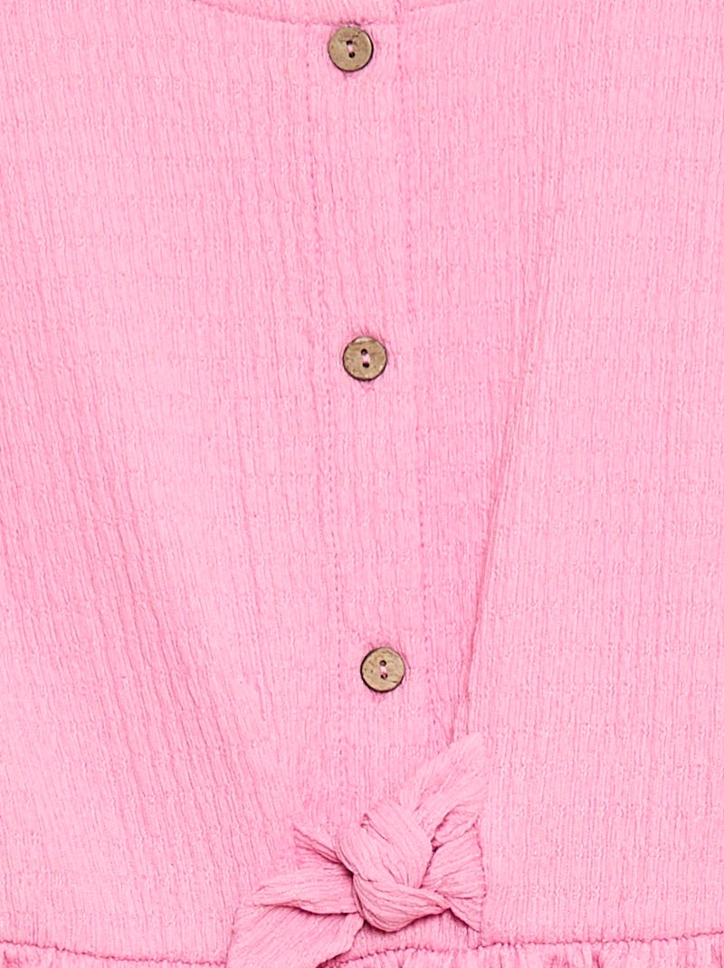 Jurk van gewafelde jerseytricot met knoopsluiting aan de voorkant Rose - Kiabi