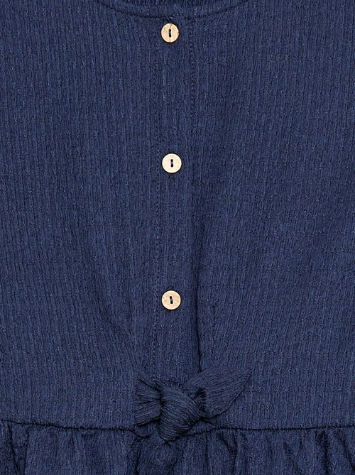 Jurk van gewafelde jerseytricot met knoopsluiting aan de voorkant - Kiabi