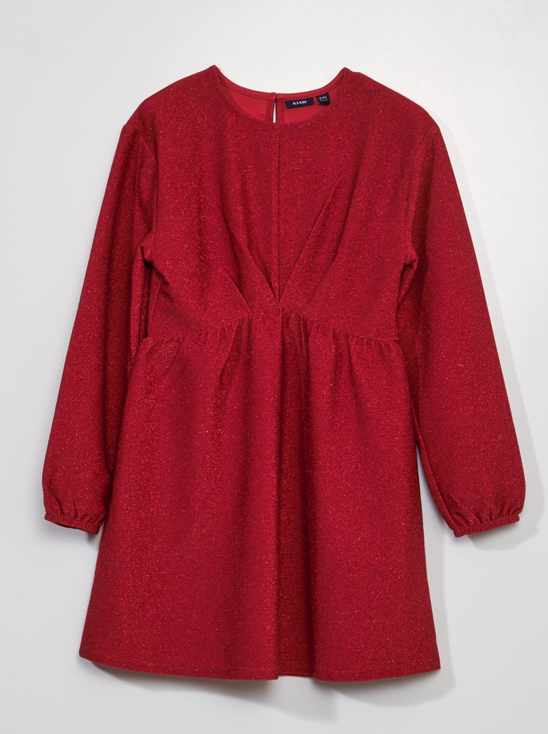 Jurk van glanstricot ROOD - Kiabi