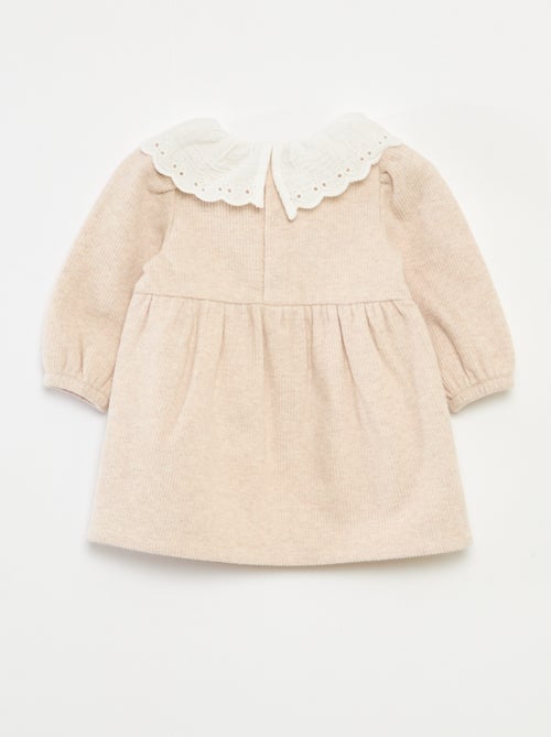 Jurk van interlock met grote kraag van luchtige katoen - Kiabi