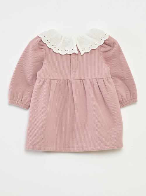 Jurk van interlock met grote kraag van luchtige katoen - Kiabi