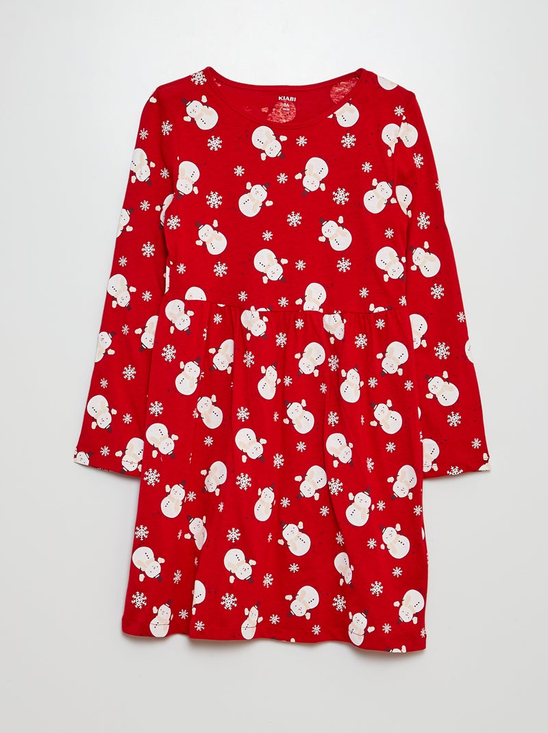 Jurk van jersey met leuke print ROOD - Kiabi
