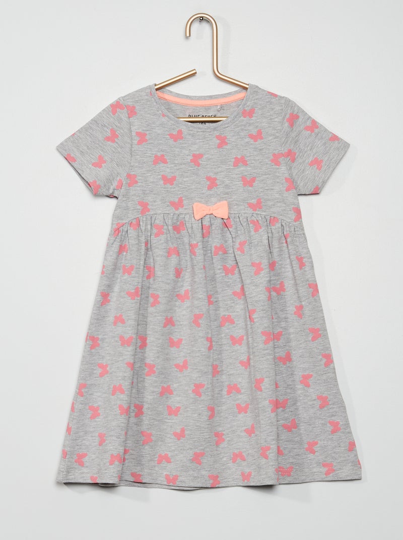 Jurk van jersey met ronde hals grijs - Kiabi