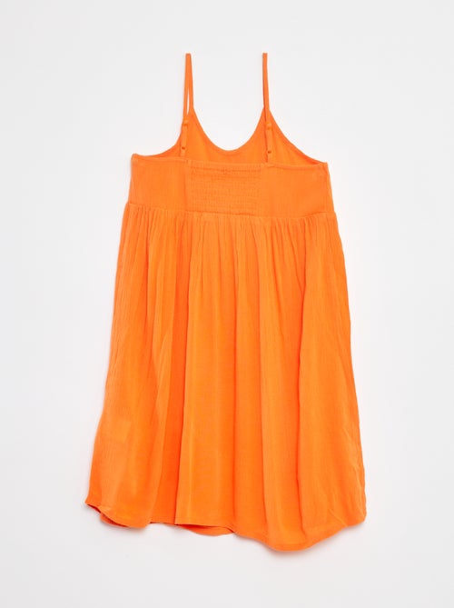 Jurk van kreukeltricot met schouderbandjes - Kiabi