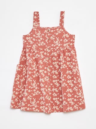 Jurk van linnenmix met knoopsluiting