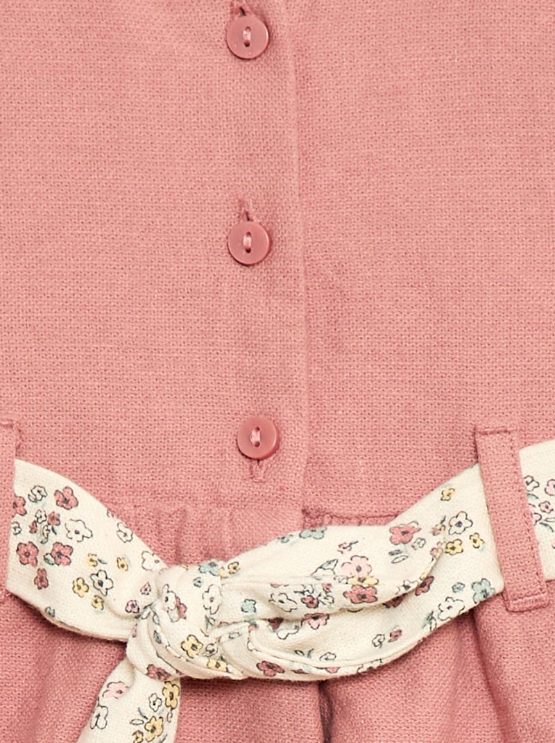 Jurk van linnenmix met riem Rose - Kiabi