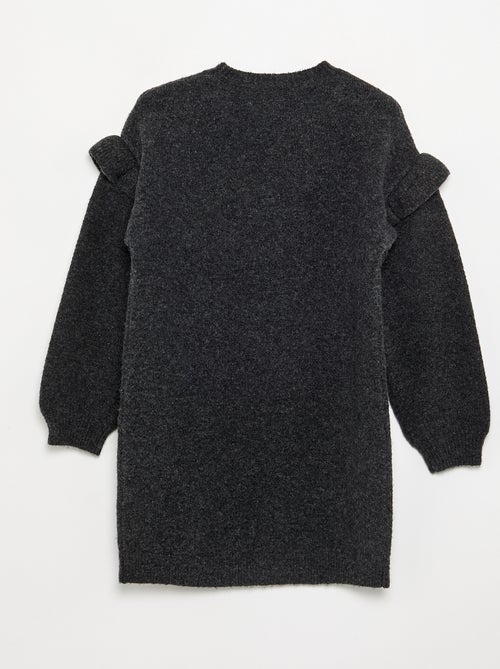 Jurk van tricot met volants op de schouders - Kiabi