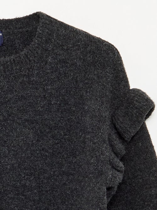 Jurk van tricot met volants op de schouders - Kiabi