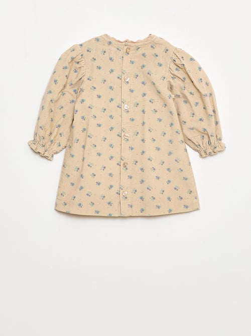 Jurk van velours met motief - Kiabi