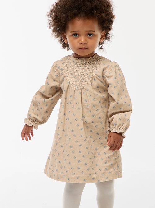 Jurk van velours met motief - Kiabi