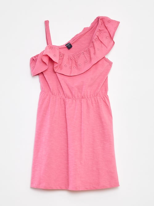 Jurkje met blote schouder en broderie anglaise - Kiabi