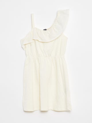 Jurkje met blote schouder en broderie anglaise