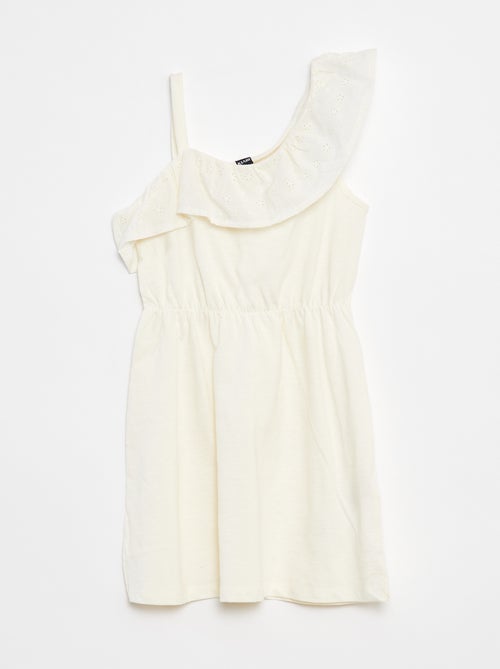 Jurkje met blote schouder en broderie anglaise - Kiabi