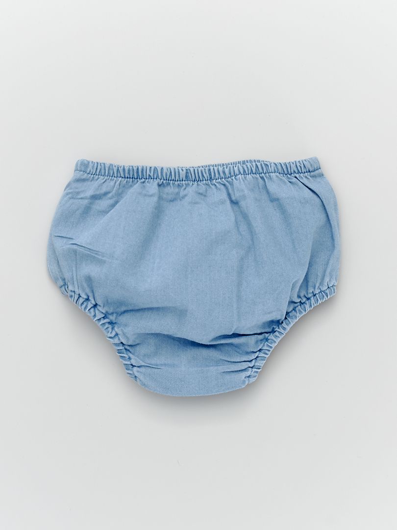 Jurkje met volants + broekje van lichte denim BLAUW Kiabi