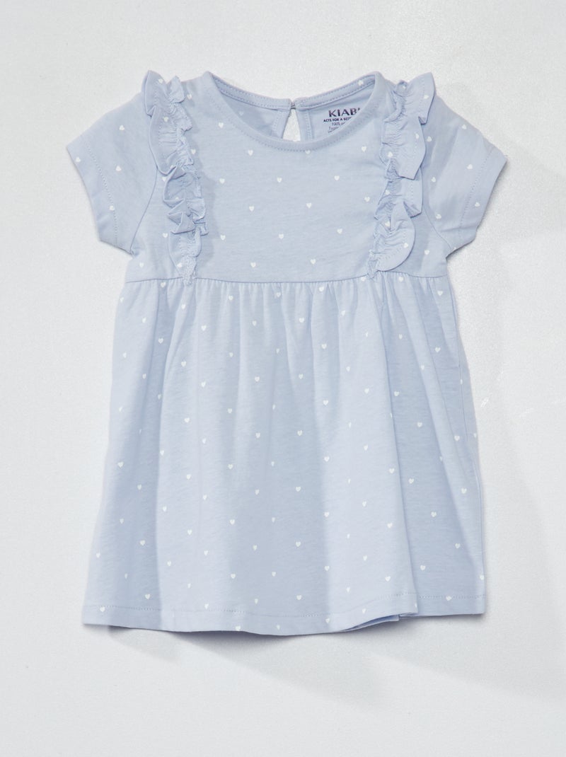 Jurkje met volants en print BLAUW - Kiabi