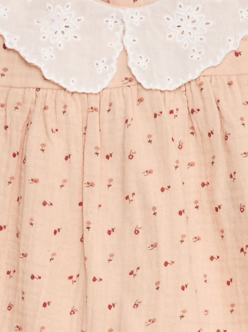 Jurkje van luchtig katoen met Peter Pan-kraagje - Kiabi