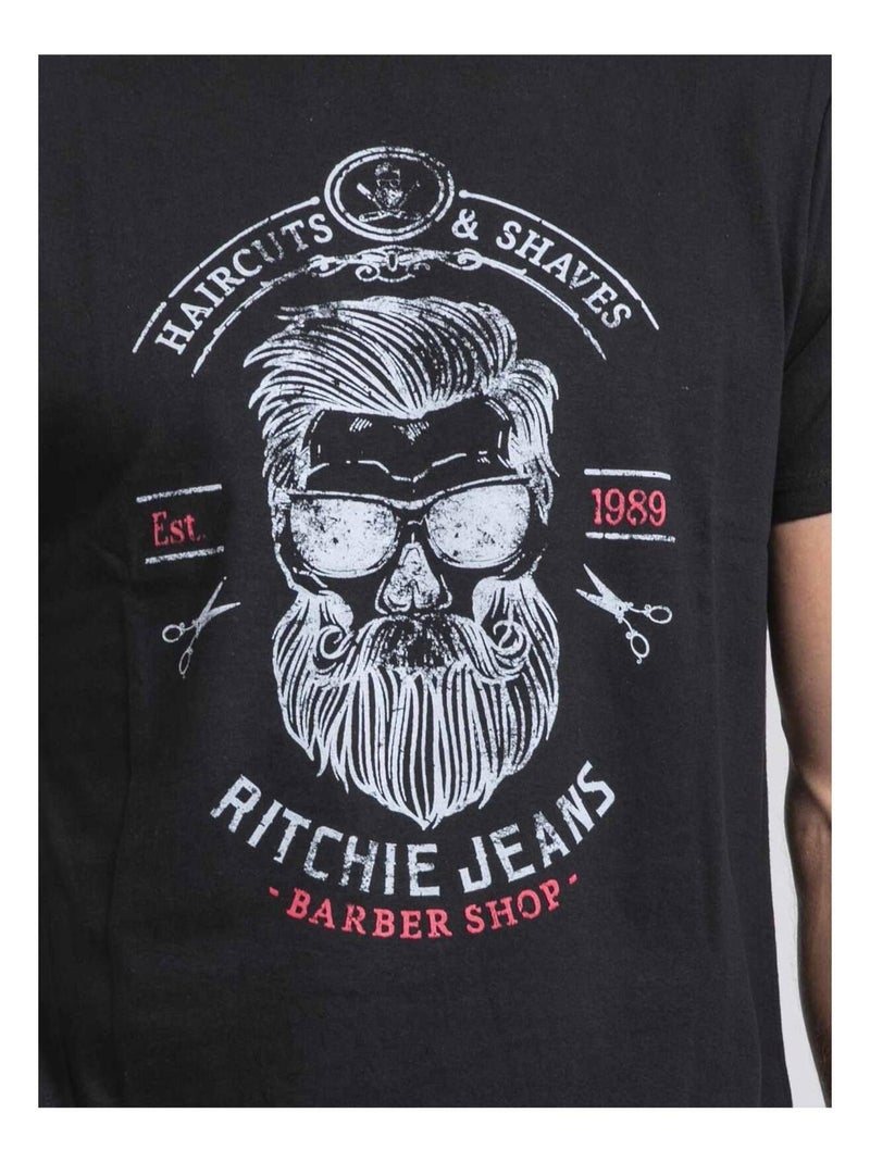 Jusix t-shirt met ronde hals van puur katoen Zwart - Kiabi
