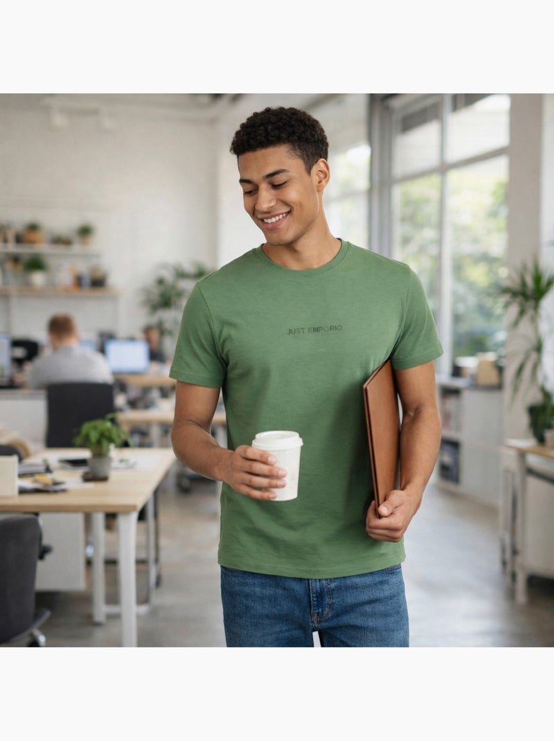Just Emporio - T-shirt korte mouwen  heren Groen - Kiabi