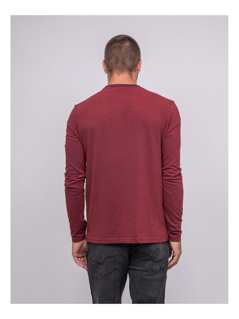 Justoni t-shirt met lange mouwen van puur katoen Bordeaux - Kiabi