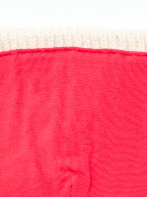 Kabelgebreide muts met ribbelpatroon en pompon - Kiabi