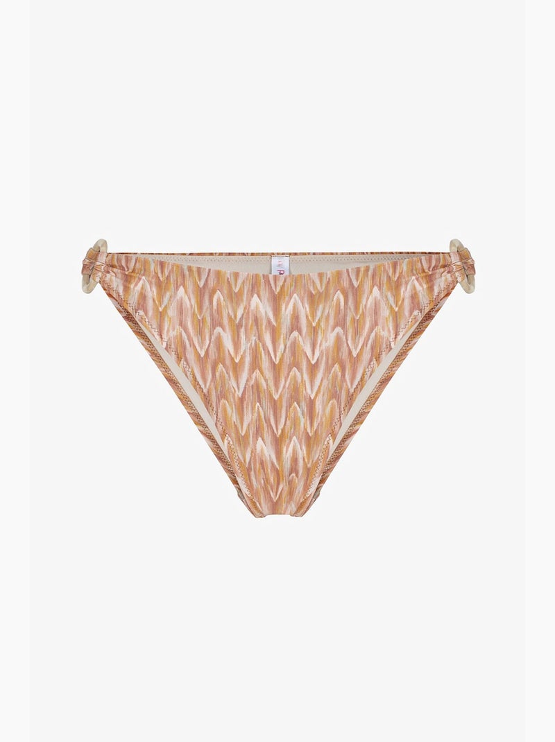 Kacie bikinibroekje met zigzagdessin aan de zijkant en middelhoge taille penti Lichtoranje - Kiabi
