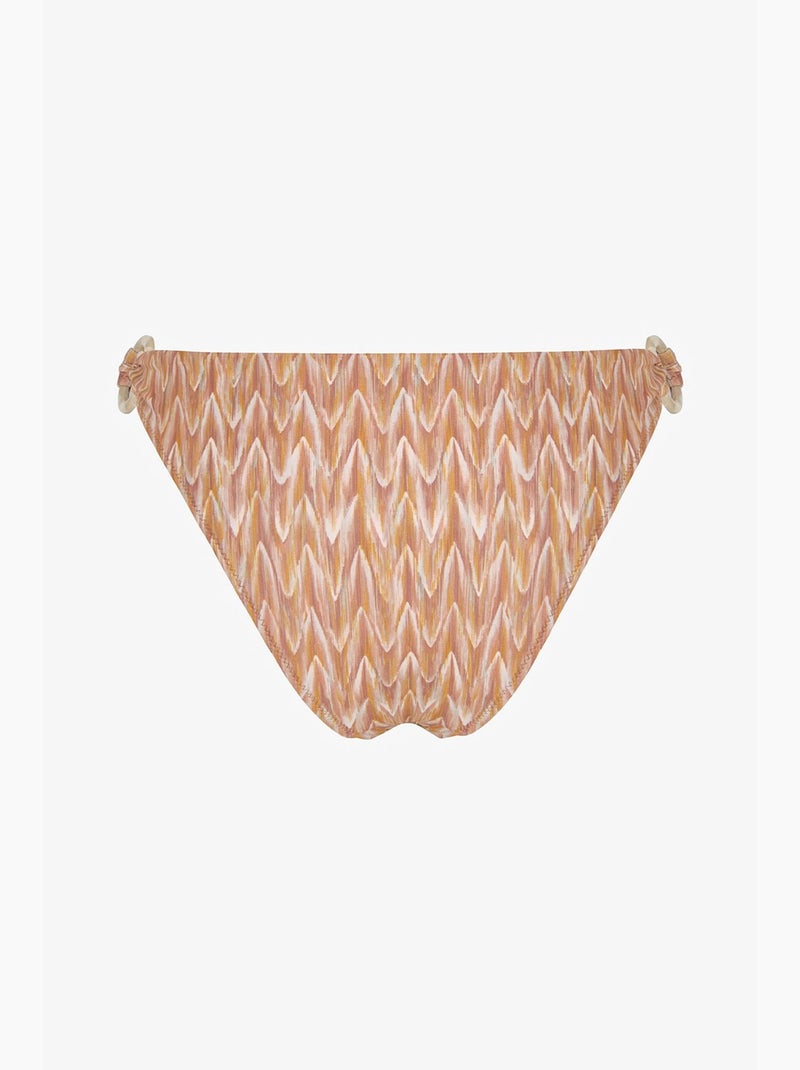 Kacie bikinibroekje met zigzagdessin aan de zijkant en middelhoge taille penti Lichtoranje - Kiabi