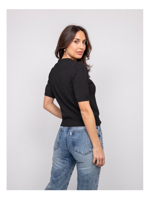 Kacooper trui met korte mouwen en strass-details bij de kraag. - Kiabi