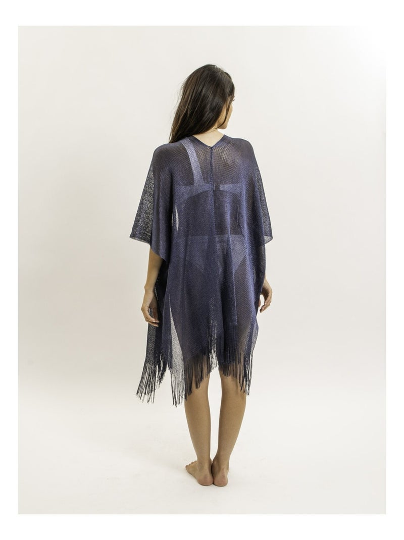 Kaftan lurex KARONA Bleu marine - Kiabi