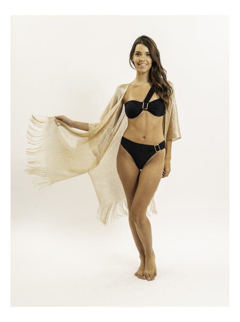 Kaftan lurex KARONA Noir Doré - Kiabi