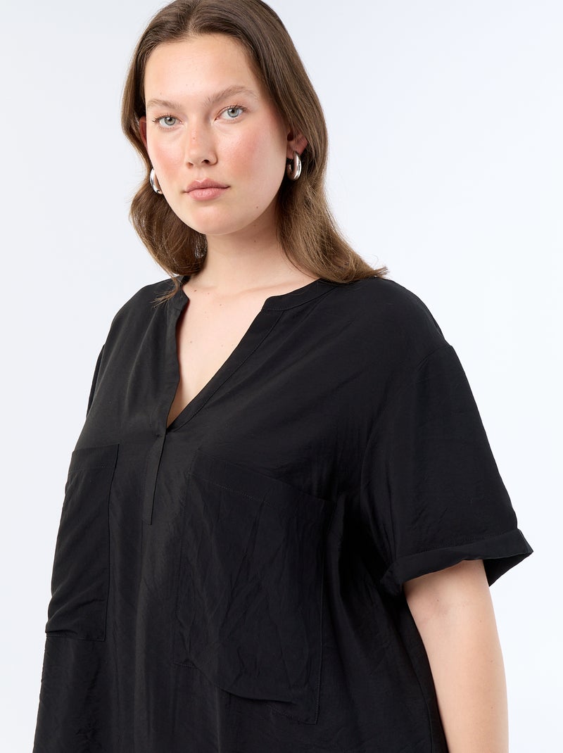 Kaftanblouse van soepele viscose Zwart - Kiabi