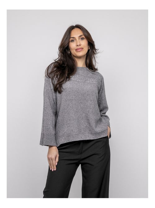Kaju trui met boothals en strass-steentjes - Kiabi Kaju trui met boothals en strass-steentjes - Kiabi