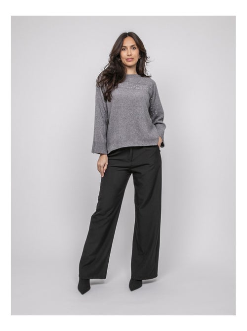 Kaju trui met boothals en strass-steentjes - Kiabi Kaju trui met boothals en strass-steentjes - Kiabi