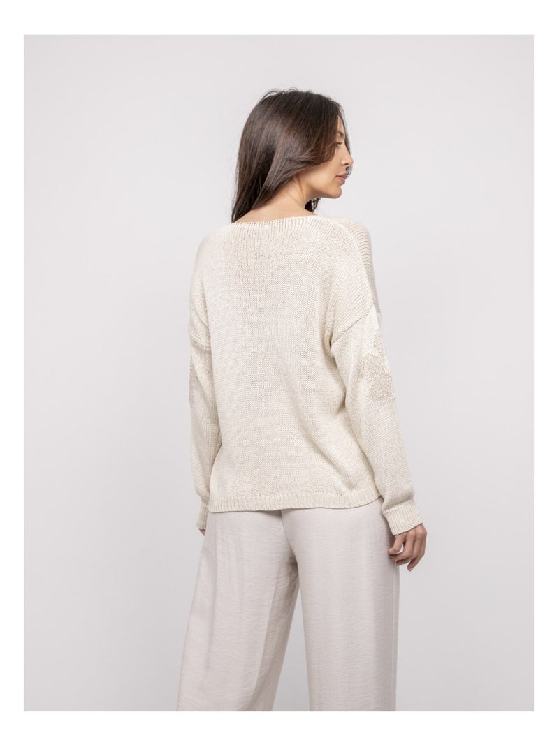 Kalyssa trui met lurexpatroon Beige - Kiabi