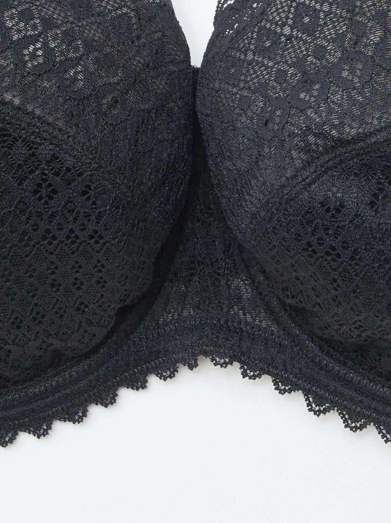 Kanten beugelbeha met ajour zwart - Kiabi
