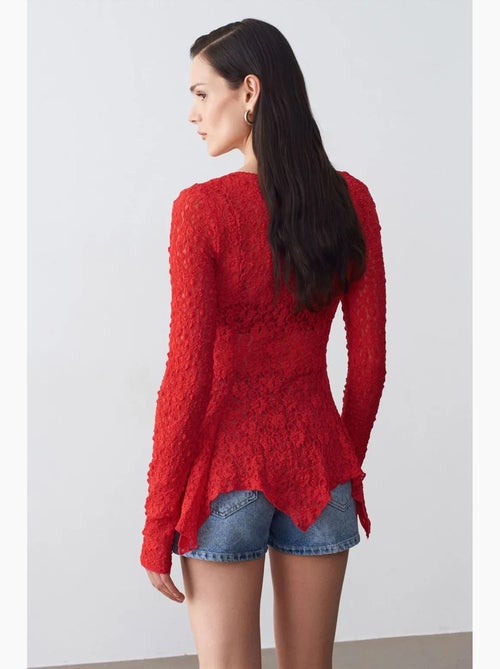 Kanten cardigan met v-hals en knopen dilvin - Kiabi Kanten cardigan met v-hals en knopen dilvin - Kiabi